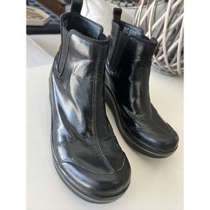 Dansko Vail Rain Boots Canvas Rubber Women’s Black 9.5 (40)